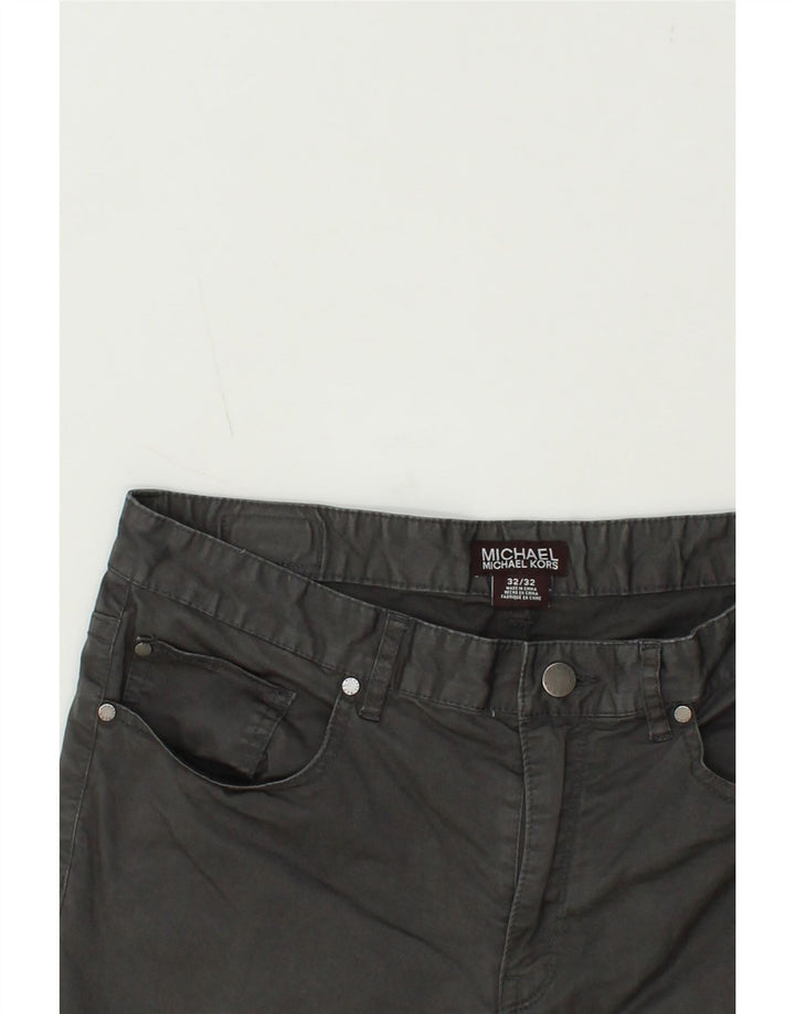 MICHAEL KORS Womens Straight Casual Trousers W32 L32 Grey Cotton Vintage Michael Kors and Second-Hand Michael Kors from Messina Hembry 