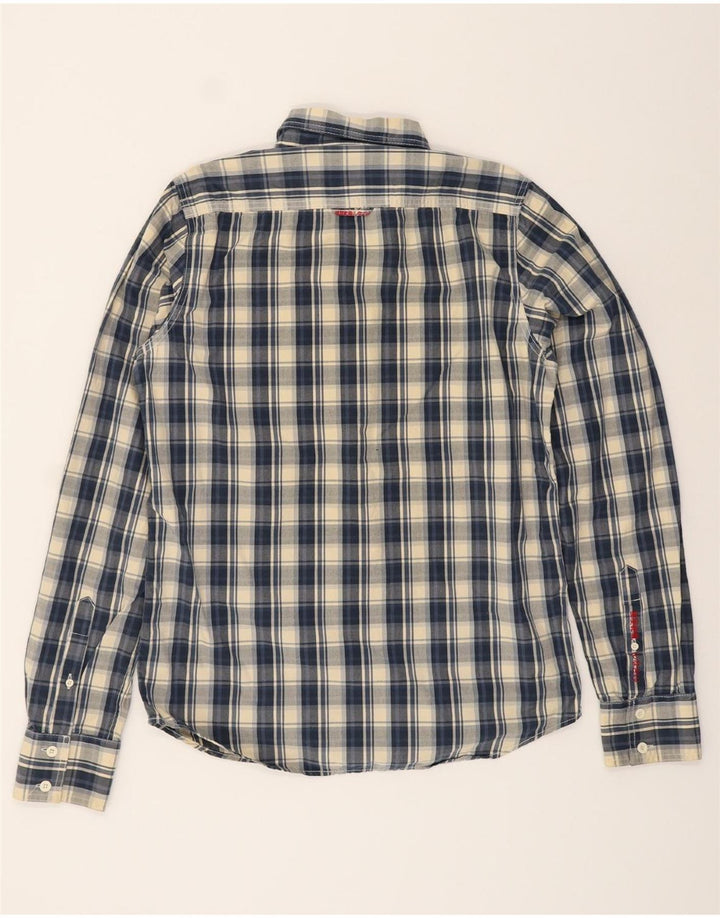 SUPERDRY Mens Shirt XL Navy Blue Check Cotton Vintage Superdry and Second-Hand Superdry from Messina Hembry 