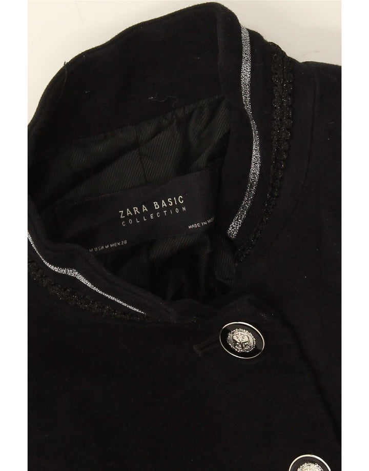 Cappotto Zara da donna UK 12 cotone nero medio