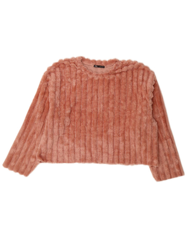 Zara Pull polaire coupe ample pour femme UK 16 Large Rose
