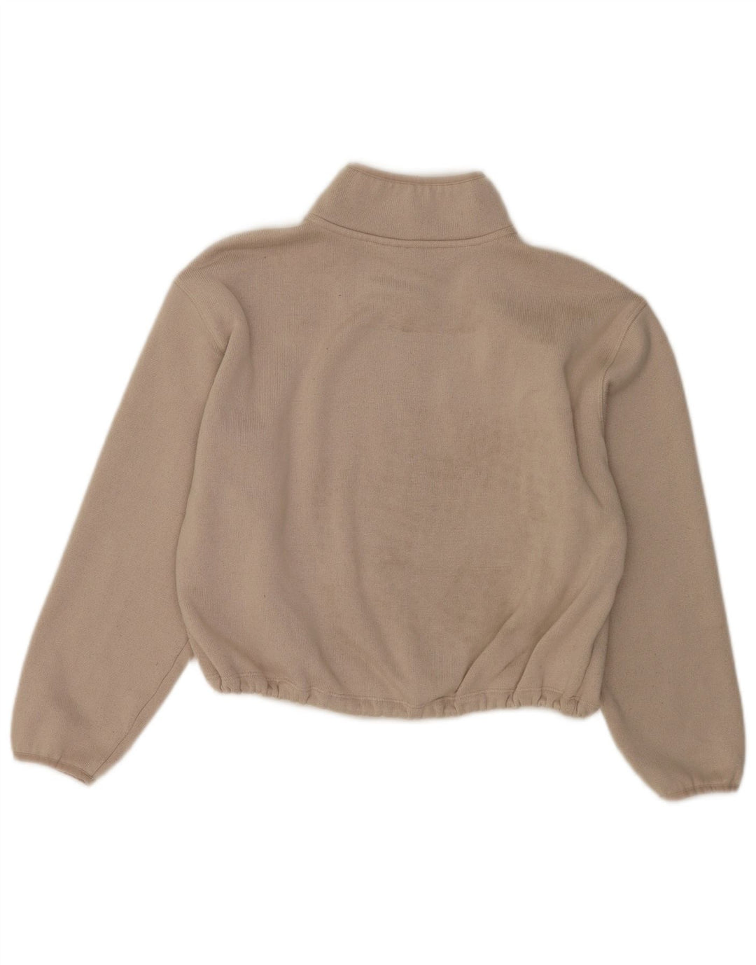 Dkny Womens Oversized Crop Zip Neck Sweatshirt Jumper UK 14 Medium White