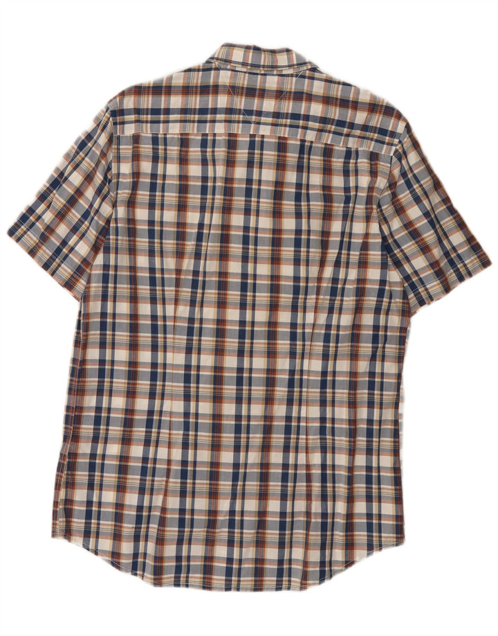 Tommy Hilfiger Mens Short Sleeve Slim Fit Shirt Large Multicoloured Check