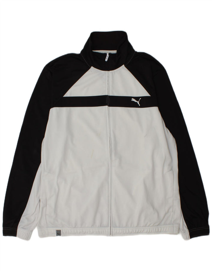 Puma Mens Tracksuit Top Jacket XL White Colourblock Polyester
