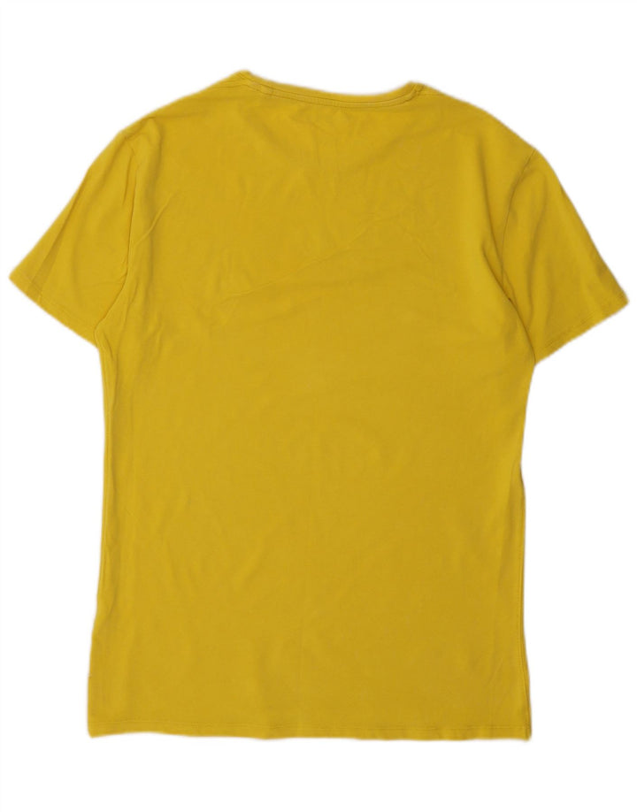 Guess Mens Graphic T-Shirt Top Large Yellow