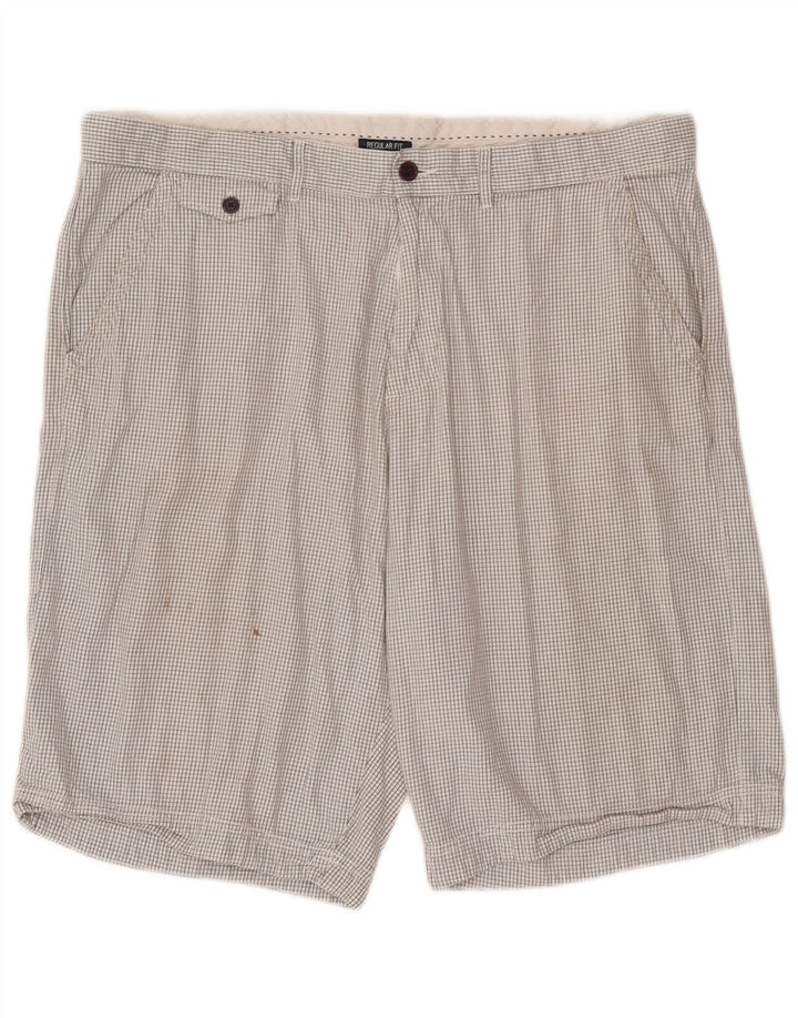 Champion Mens Regular Fit Chino Shorts 2XL W42 White Check