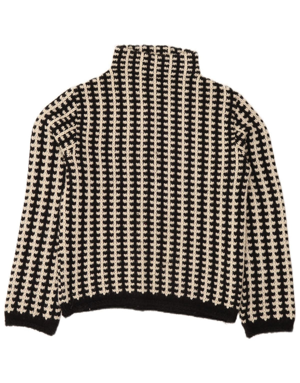 Maglione vintage da donna con collo dolcevita EU 38/40 a righe nere medie