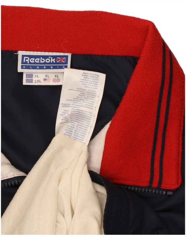 Reebok Herren Graphic Trainingsanzug Top Jacke XL Marineblau Polyester