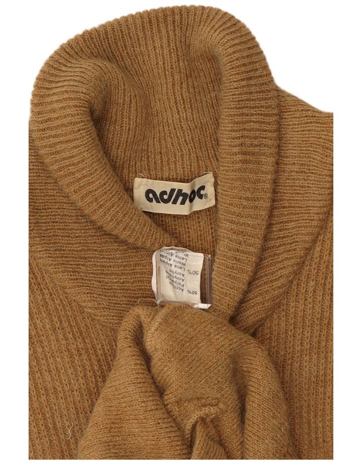 Vintage herre cardigan sweater Medium Beige Colourblock Akryl