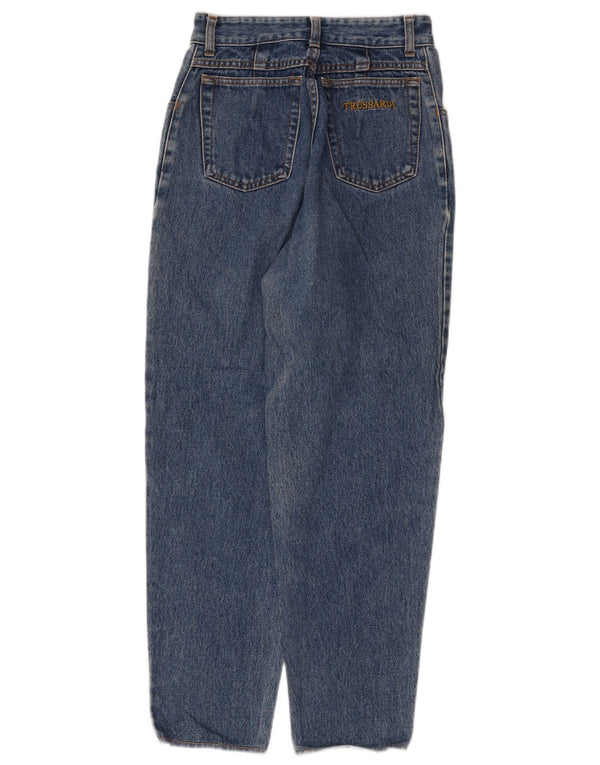 Trussardi Blugi conici cu talie înaltă pentru femei IT 42 Medium W28 L28 Bumbac albastru