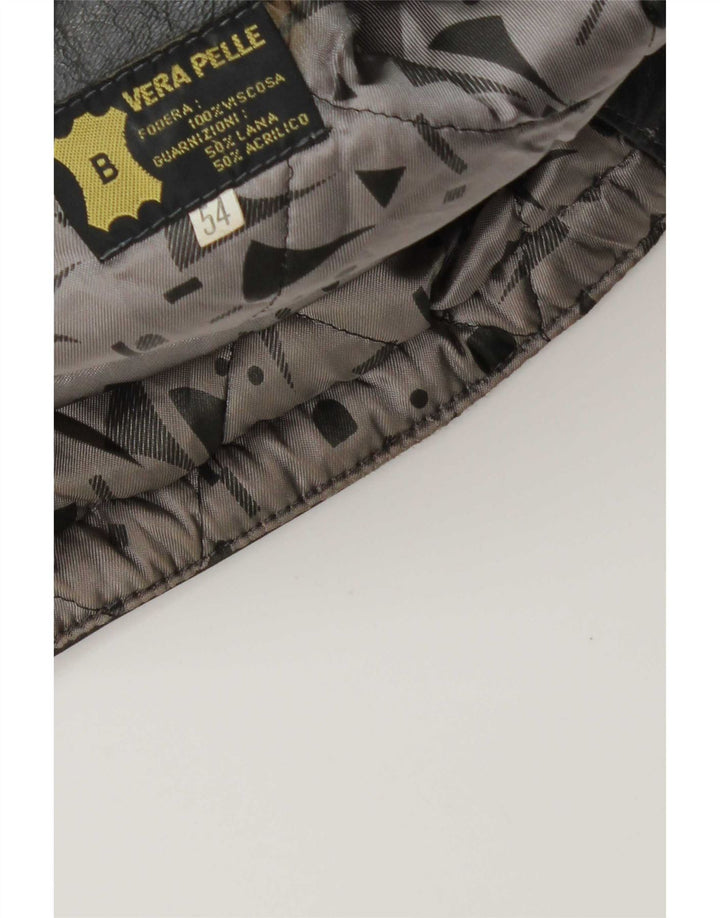 Vintage Herre Military Læderjakke IT 54 2XL Grå