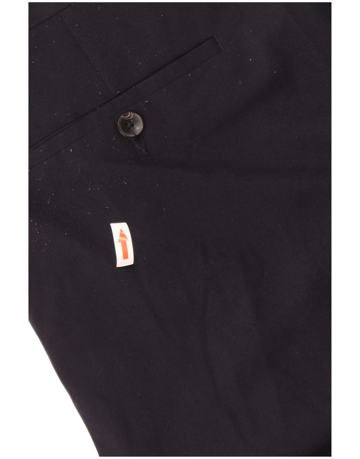 Marks & Spencer Mens Regular Fit Chino Trousers W36 L27 Navy Blue Polyester