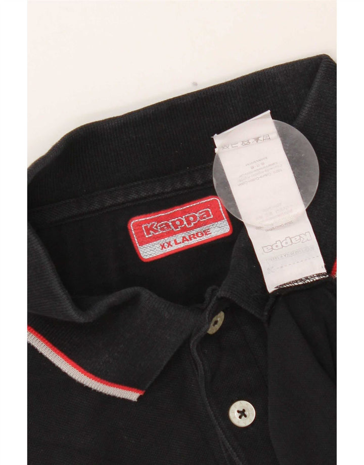 Kappa Mens Polo Shirt 2XL Black Cotton