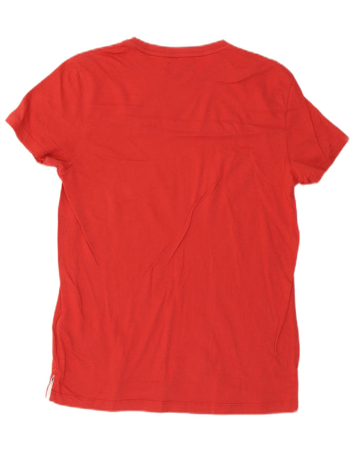 KAPPA Womens Graphic T-Shirt Top UK 12 Medium Red Cotton