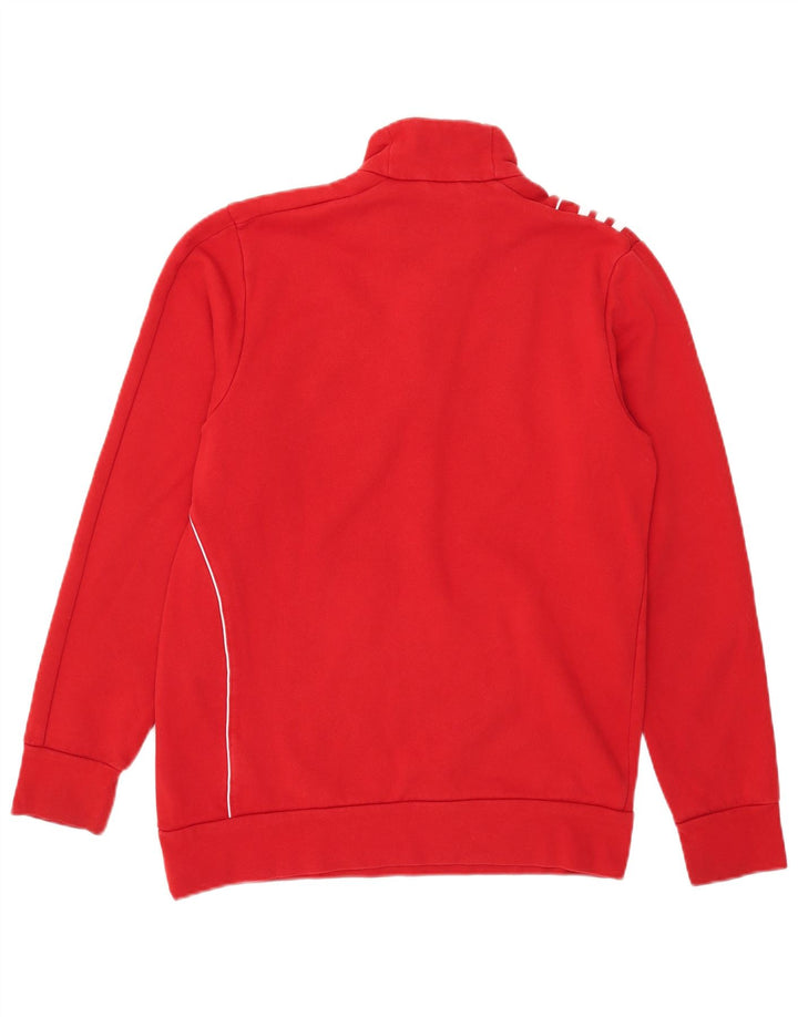 Adidas Sweat-shirt à col zippé pour homme en coton rouge moyen