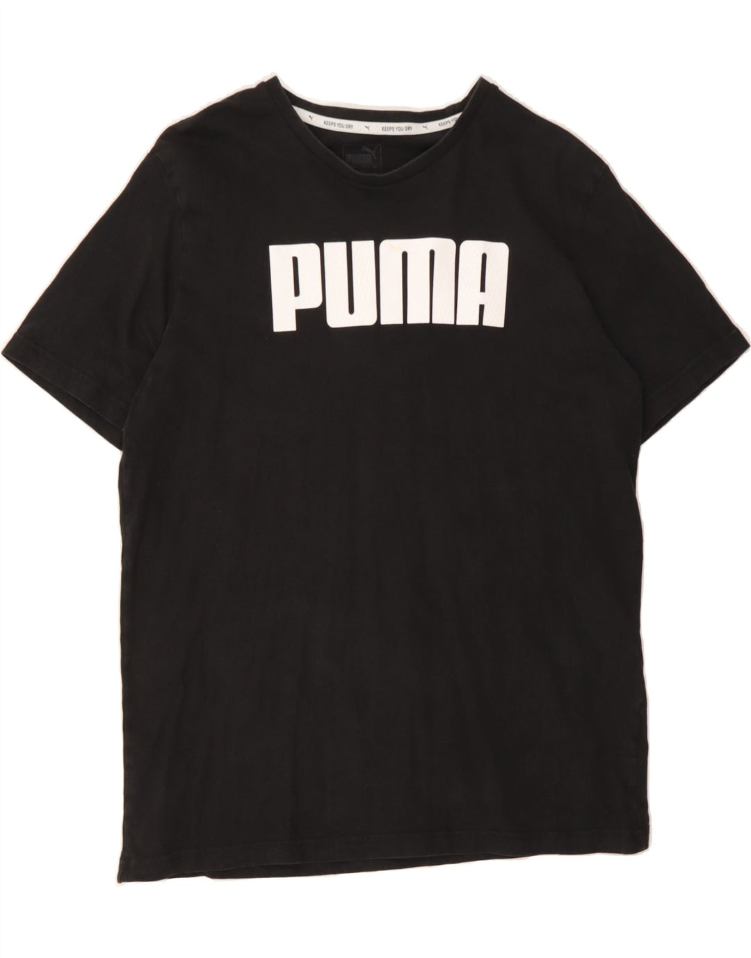 PUMA Mens Graphic T-Shirt Top Large Black Cotton Vintage Puma and Second-Hand Puma from Messina Hembry 
