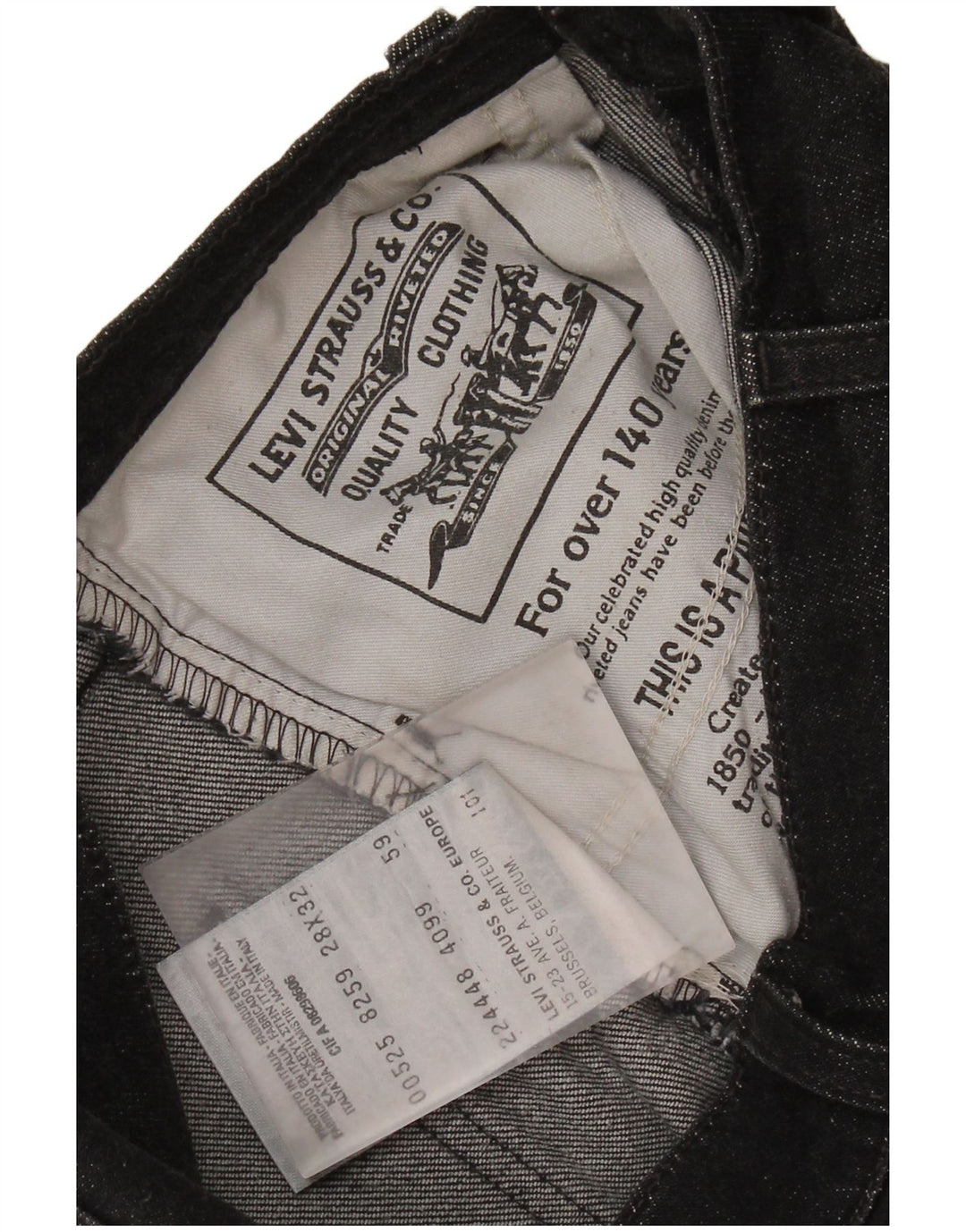 Pantaloncini di jeans 525 LEVI'S da donna W28 cotone nero medio