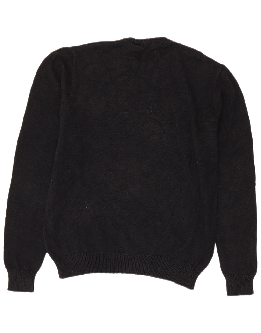 Chaps Mens Crew Neck Jumper Sweater Large Black Cotton