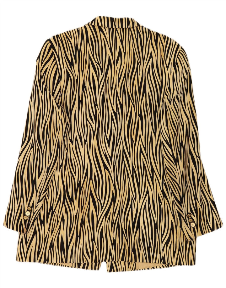 Basler Chaqueta tipo blazer de 1 botón para mujer Reino Unido 44 Estampado animal amarillo mediano