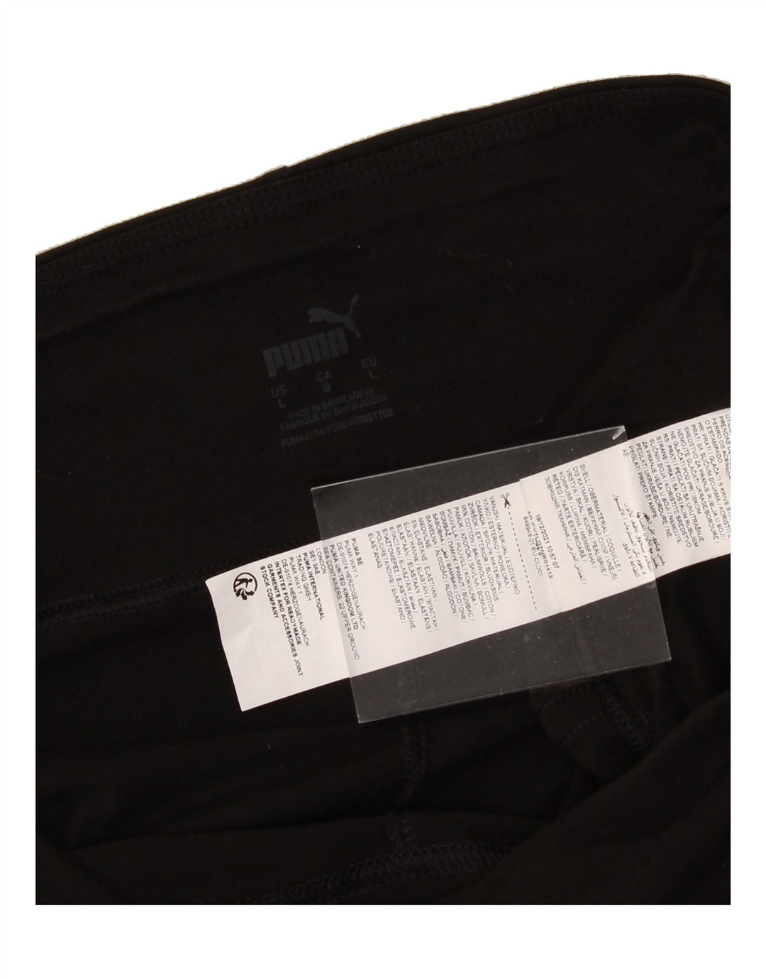 PUMA Womens Graphic Leggings UK 14 Large  Black Cotton Vintage Puma and Second-Hand Puma from Messina Hembry 