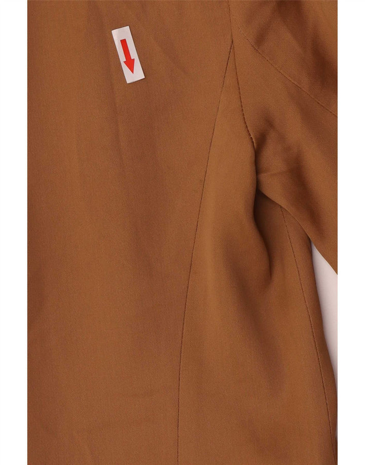 Jaqueta blazer feminina Marks & Spencer com 2 botões Reino Unido 4 XS marrom viscose