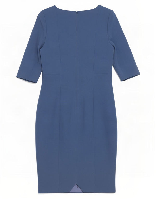 Hobbs Damen-Etuikleid mit 3/4-Ärmeln, UK 10, kleine blaue Viskose