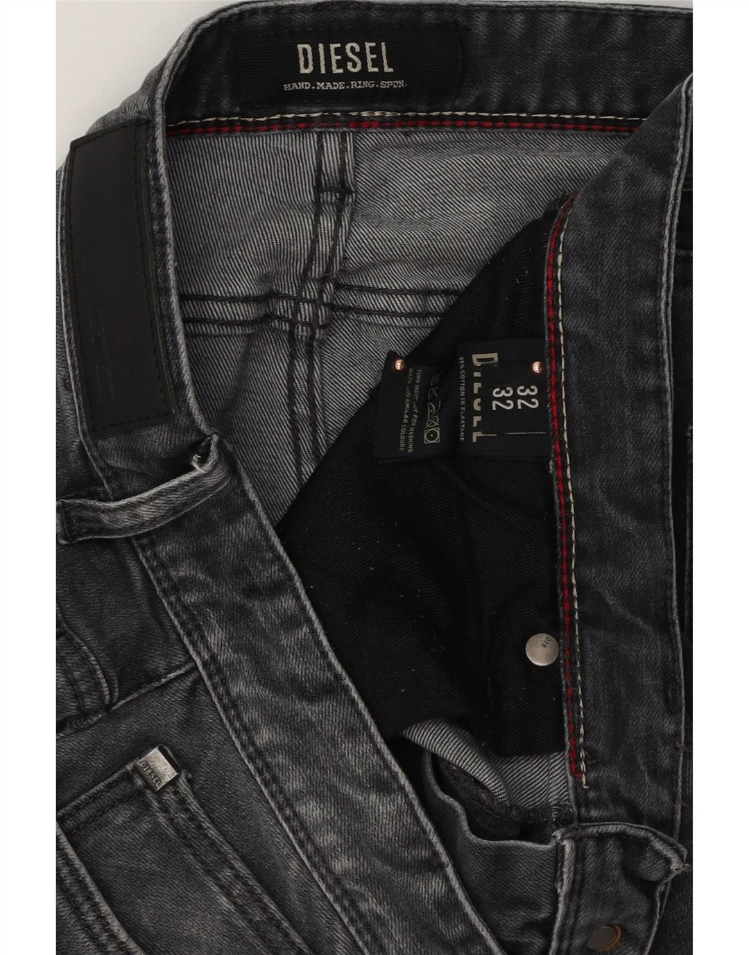 Diesel Mens Sleenker Slim Jeans W32 L32 Grey Cotton