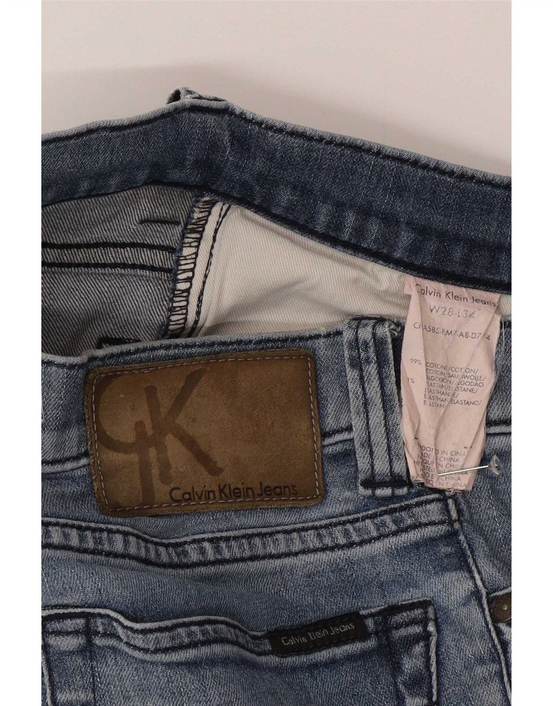 Calvin Klein Jeans Mens Slim W28 L34 Blue Cotton
