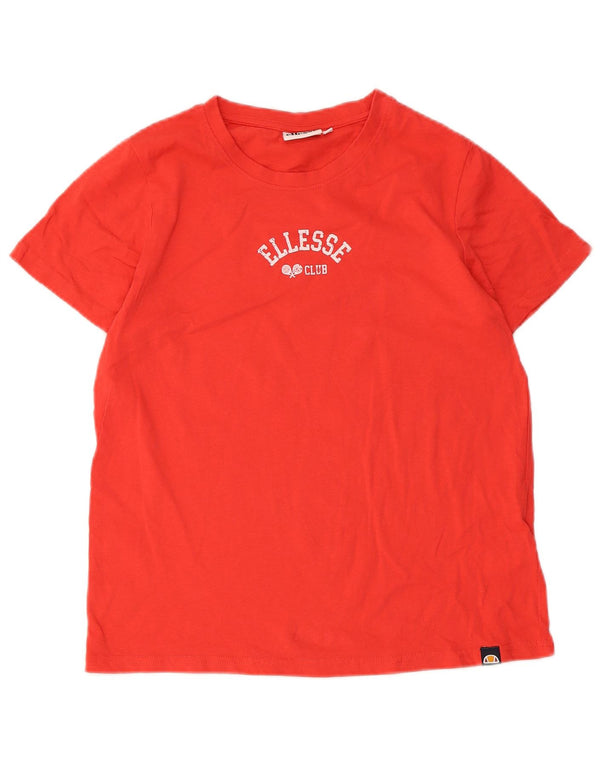 Ellesse Womens Graphic T-Shirt Top UK 10 Small Red Cotton