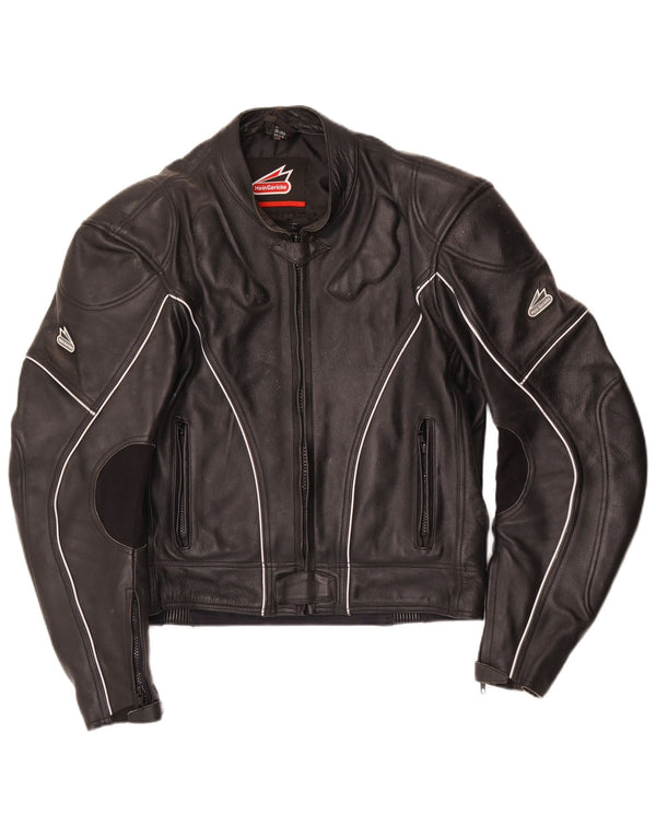 Hein Gericke Chaqueta de cuero estilo motorista para hombre UK 34 XS Cuero negro