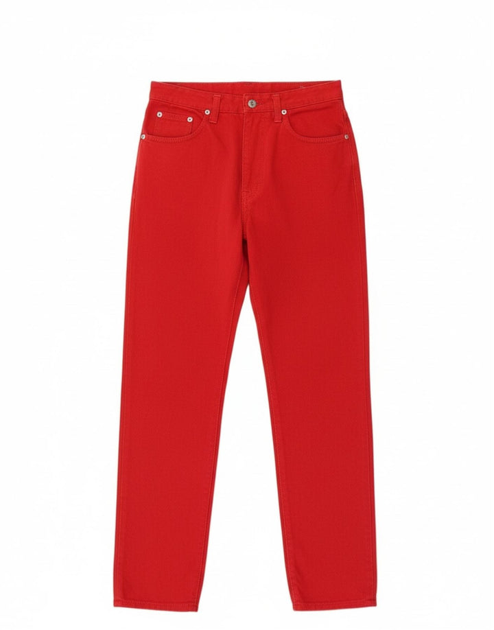 Uniform Womens High Waist Jeans W30 L29 Red Cotton