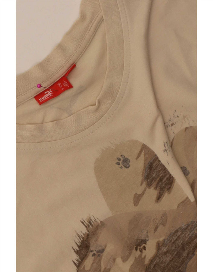 Puma Mens Graphic T-Shirt Top Large Beige
