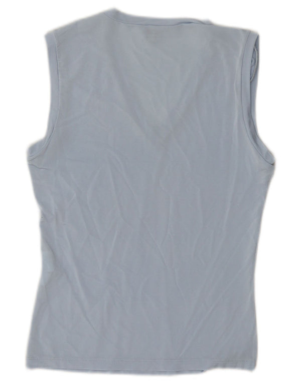 Calvin Klein Jeans Damevest Top UK 12 Medium Blue Viscose