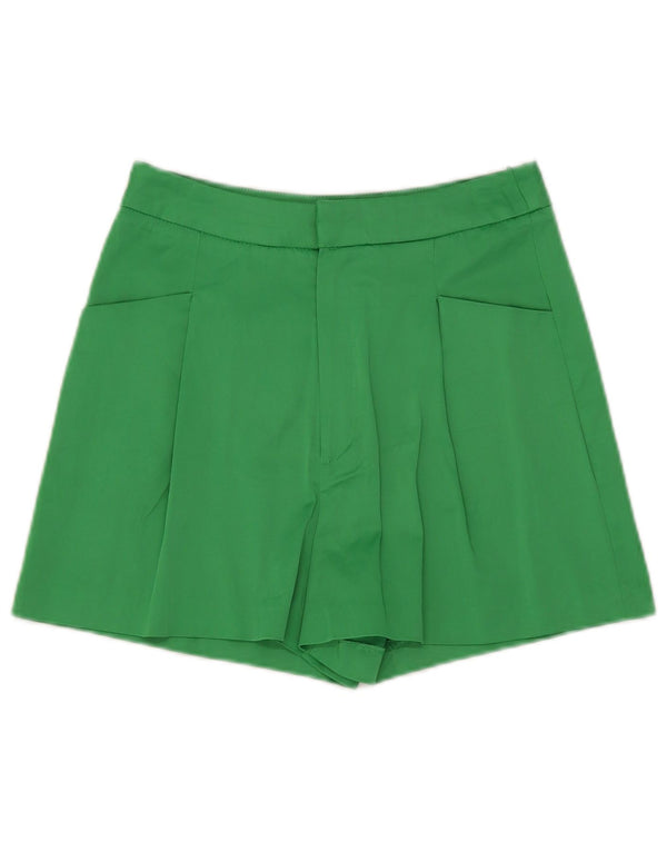 Zara Womens High Waist Casual Shorts Small W26 Green Polyester