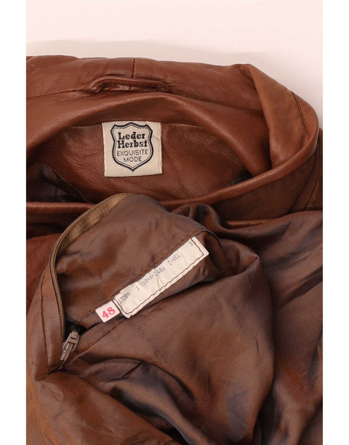 Leder Herbst Damen Lederjacke UK 18 XL Braun Klassisch
