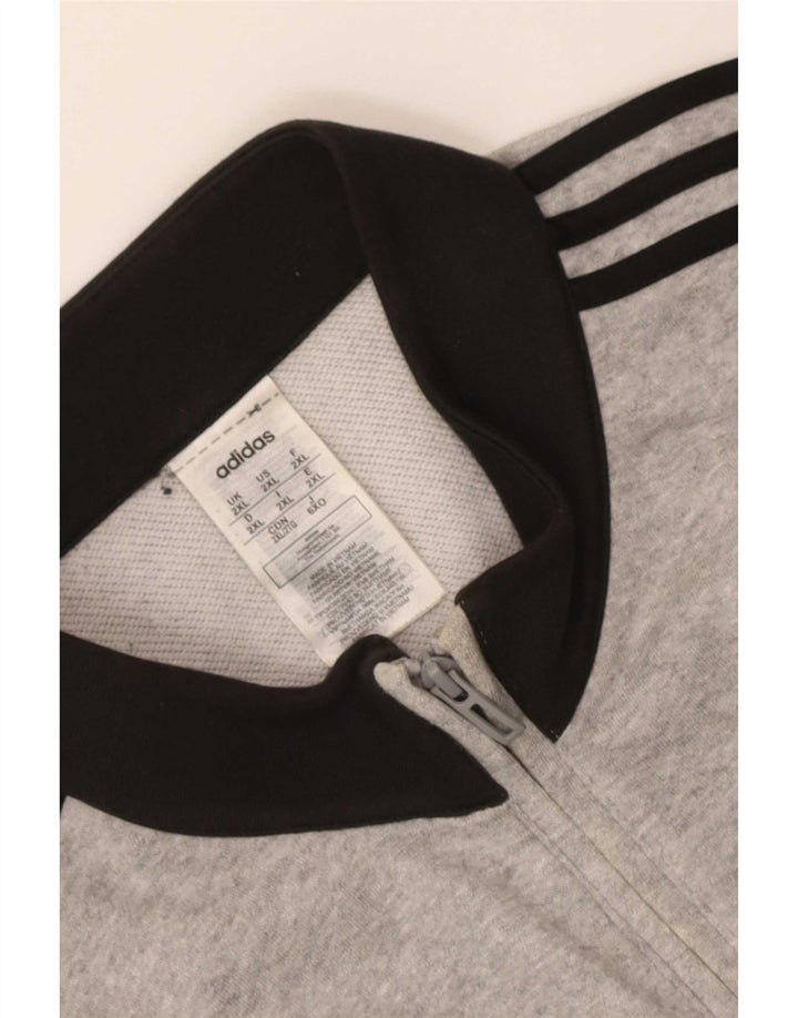 Adidas Mens Tracksuit Top Jacket 2XL Grey Colourblock Cotton