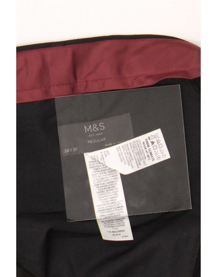 Marks & Spencer muške uobičajene hlače W38 L31 crni poliester