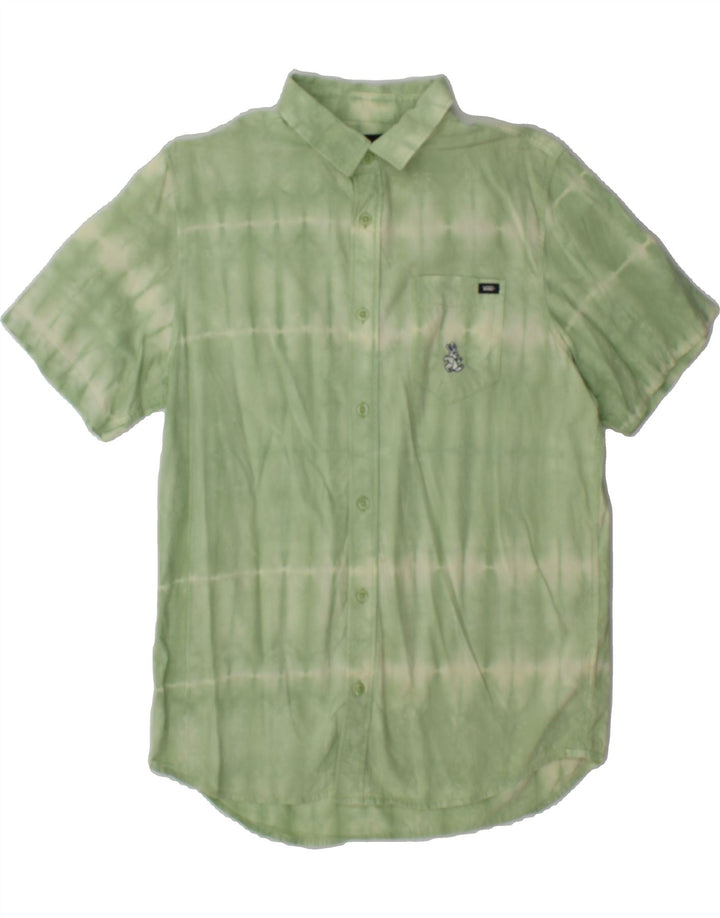 VANS Mens Short Sleeve Shirt Small Green Tie Dye Cotton Vintage Vans and Second-Hand Vans from Messina Hembry 