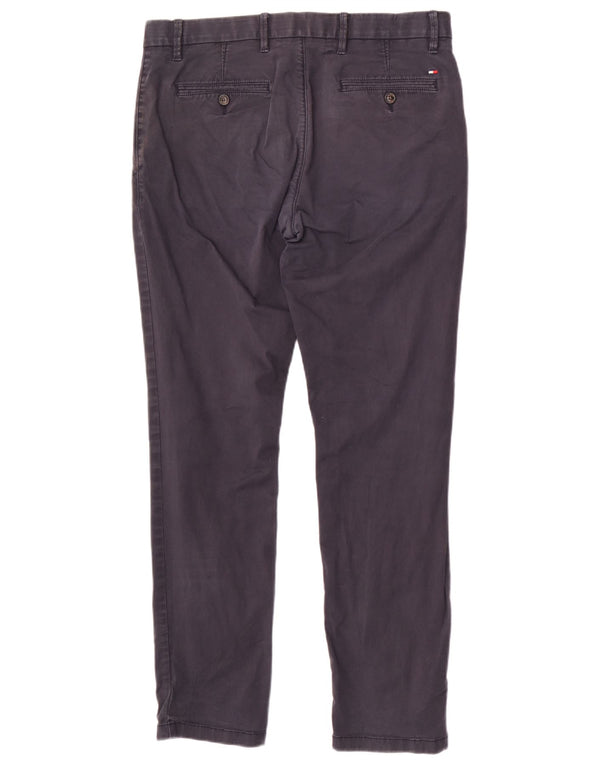 Tommy Hilfiger Mens Slim Chino Calças W34 L32 Azul Marinho Algodão