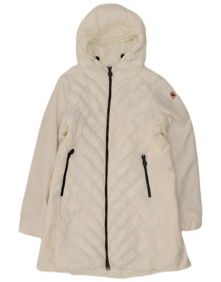 Invicta Womens Hooded Padded Coat UK 18 XL White Polyester