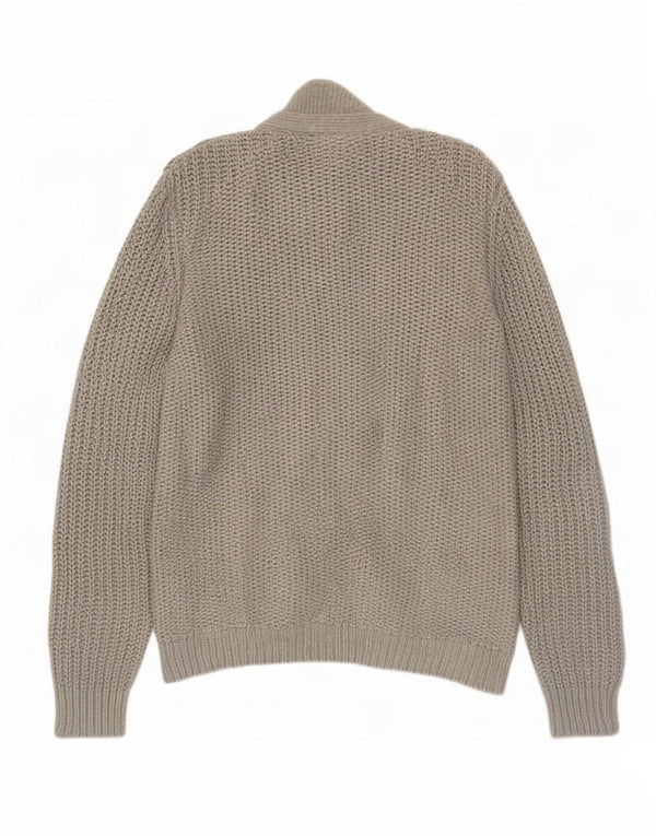 Ted Baker Herre Cardigan Sweater Størrelse 6 2XL Grå Bomuld