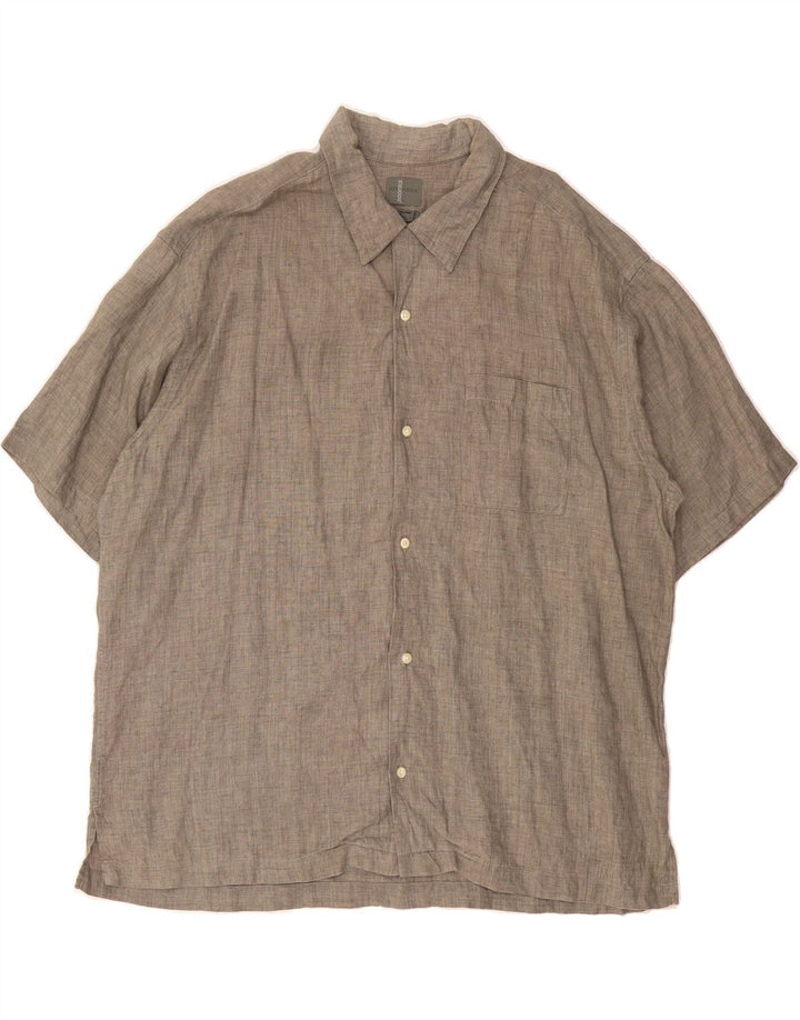 DOCKERS Mens Short Sleeve Shirt XL Grey Cotton Vintage Dockers and Second-Hand Dockers from Messina Hembry 