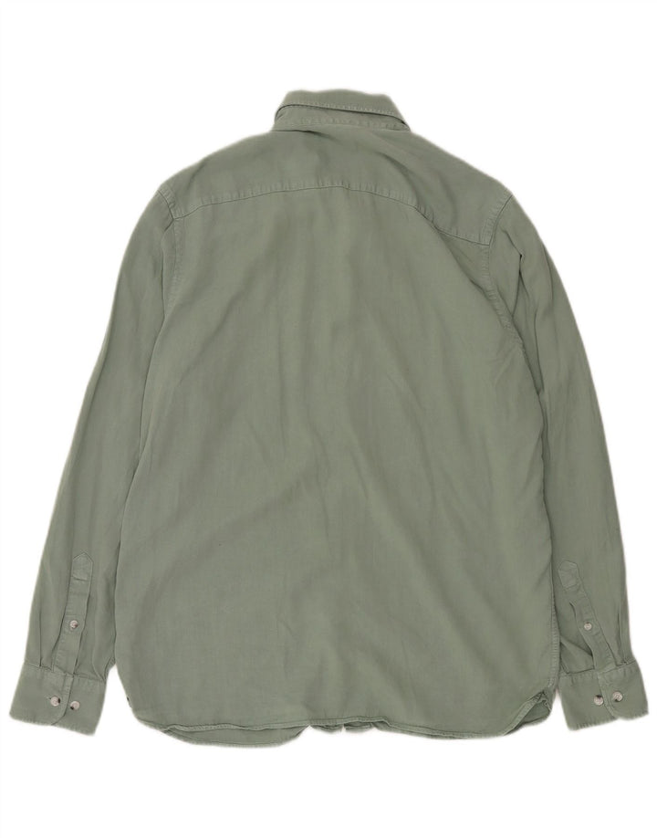 Calvin Klein Mens Regular Fit Shirt Medium Green Lyocell