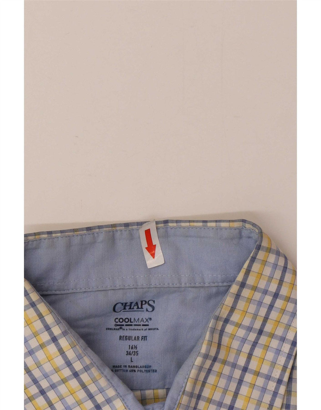 Chaps Mens Regular Fit Shirt Size 16 1/2 Large Multicoloured Check Cotton