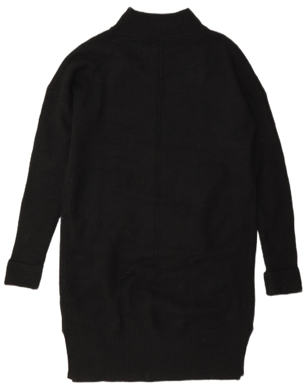 Fat Face Dame Langærmet Oversized Jumper Kjole UK 8 Lille Sort