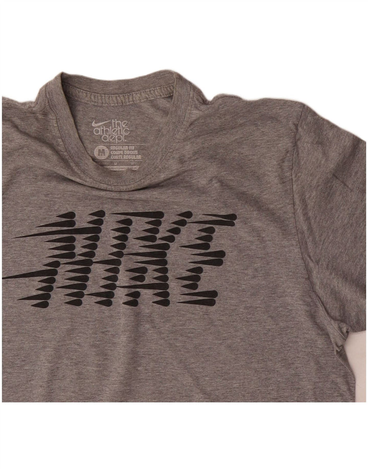 Nike Herre Regular Fit Grafisk T-shirt Top Medium Grey Flecked Bomuld