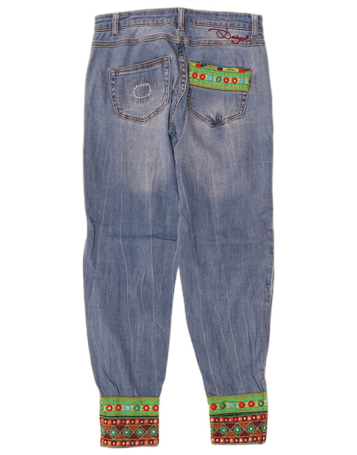 Pantaloni de jogging Desigual pentru femei Tapered Jeans W24 L27 Blue Patchwork