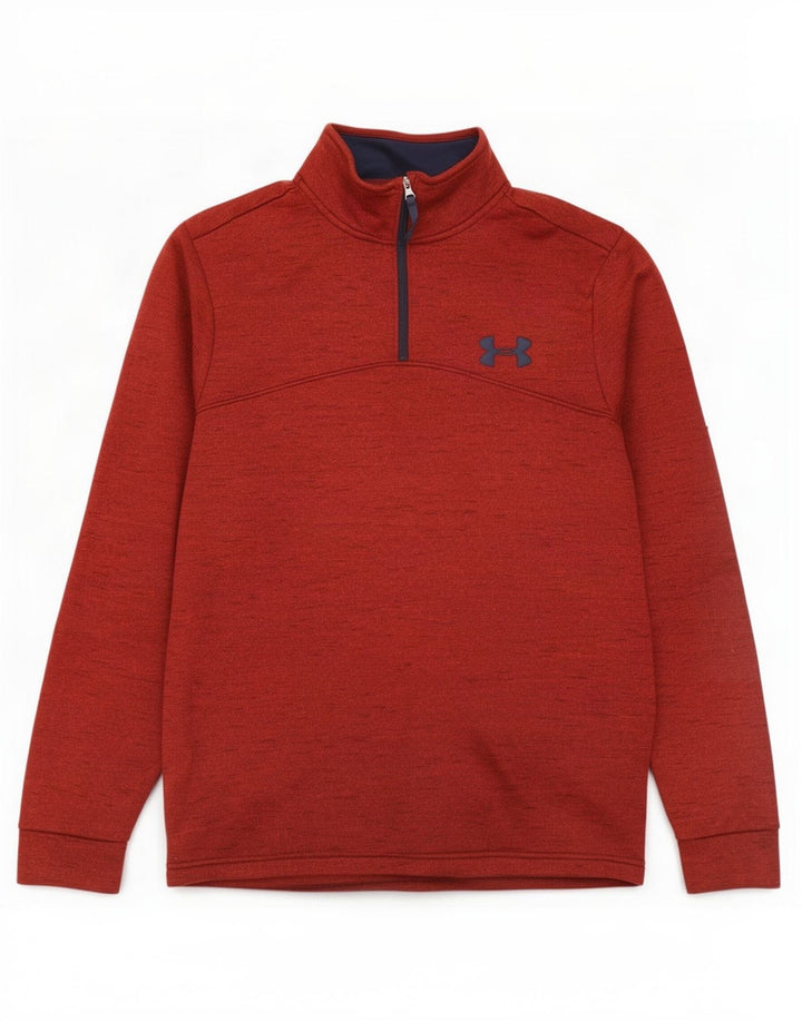 Under Armour Cold Gear Sweat-shirt à col zippé pour homme Petit bordeaux moucheté