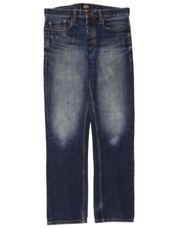 Dickies Mens Straight Jeans W33 L34 Blue Cotton