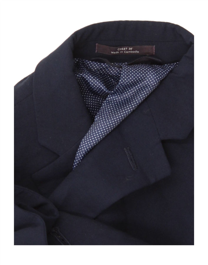 Marks & Spencer Mens 2 Button Slim Blazer Jacket UK 38 Medium Navy Blue