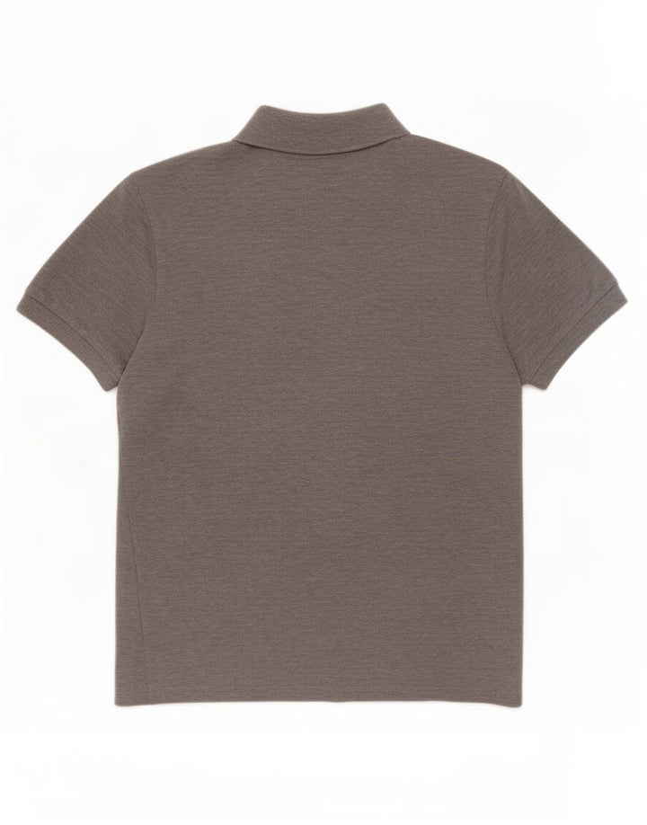 Lacoste Mens Polo Shirt Size 3 Medium Grey Cotton